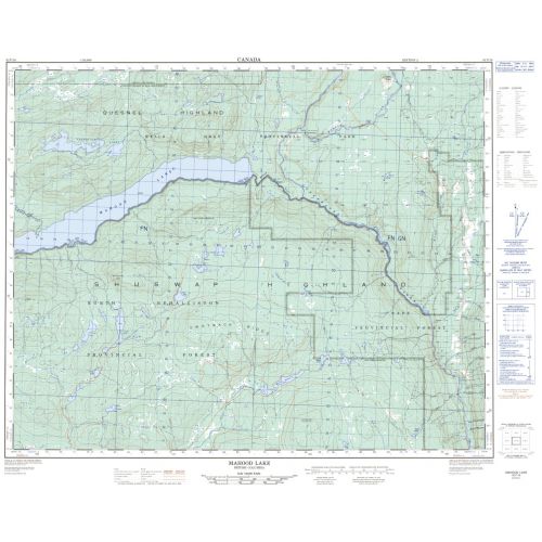 Mahood Lake - 92 P/16 - British Columbia Map