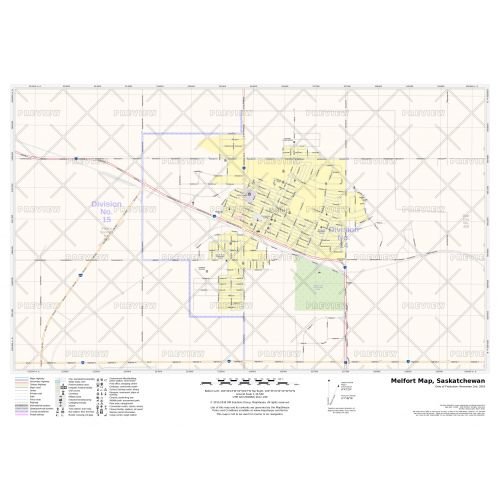 Melfort Map, Saskatchewan