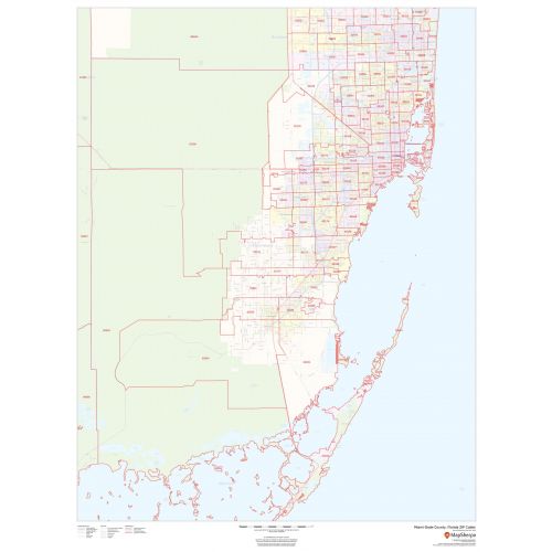 Miami Dade County Florida Zip Codes Map