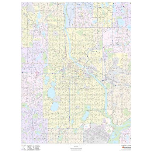 Minneapolis, Minnesota - Portrait Map