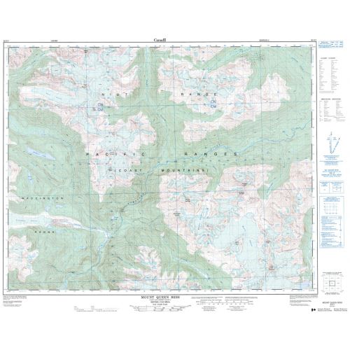 Mount Queen Bess - 92 N/7 - British Columbia Map