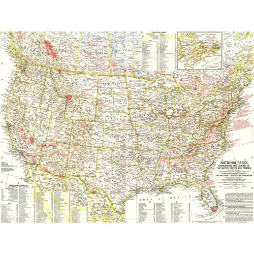 National Parks Published 1958 Map