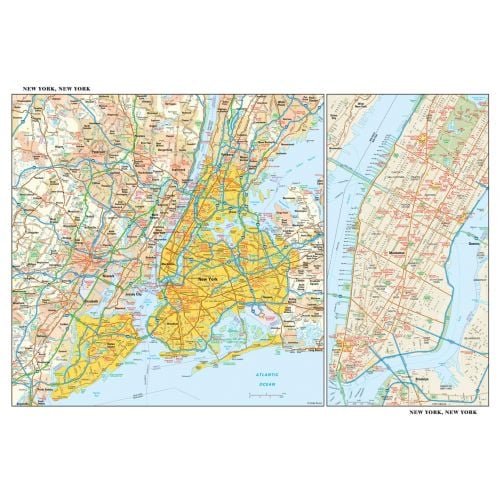 New York New York Wall Map