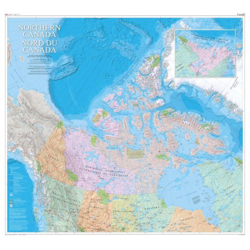 Northern Canada Wall Map Bilingual Atlas Of Canada
