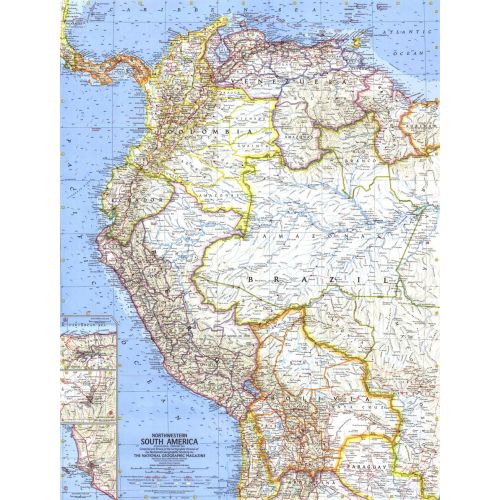 Northwestern South America Published 1964 Map