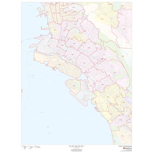 Oakland, California ZIP Codes Map