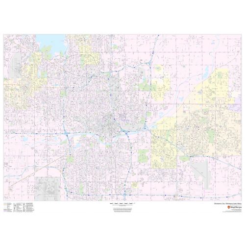 Oklahoma City, Oklahoma Inner Metro - Landscape Map
