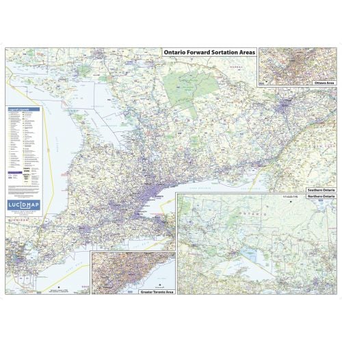 Ontario Postcode Fsas Wall Map Large