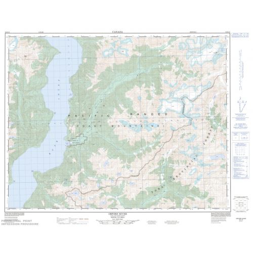 Orford River - 92 K/10 - British Columbia Map