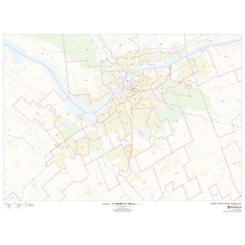 Ottawa Gatineau Postal Code Forward Sortation Areas Map