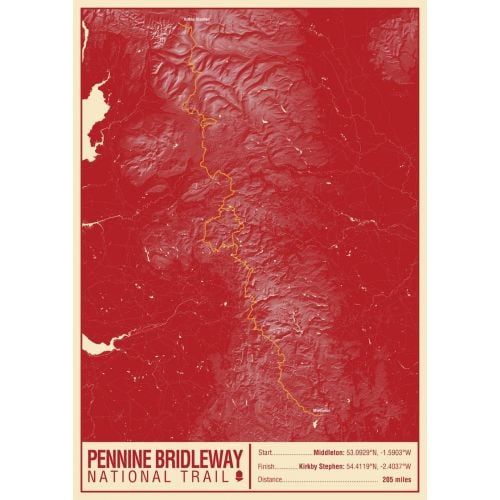 Pennine Bridleway National Trail Map Print