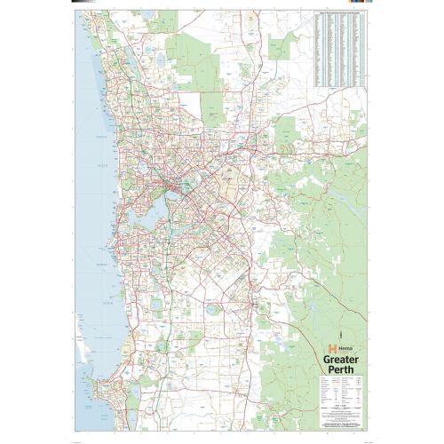 Perth Australia Regional Wall Map