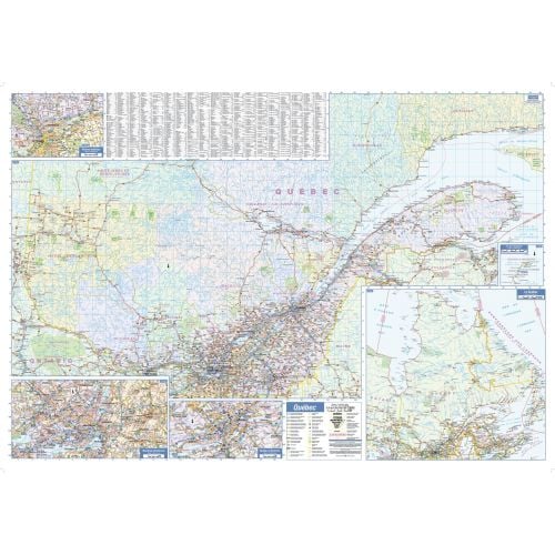 Quebec Province Wall Map South Portion With North Inset