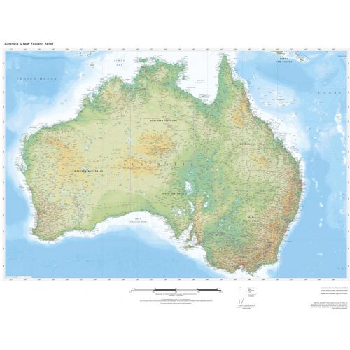 Regional Relief Australia New Zealand Map
