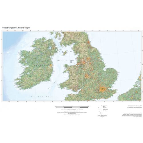 Regional Relief United Kingdom Ireland Map