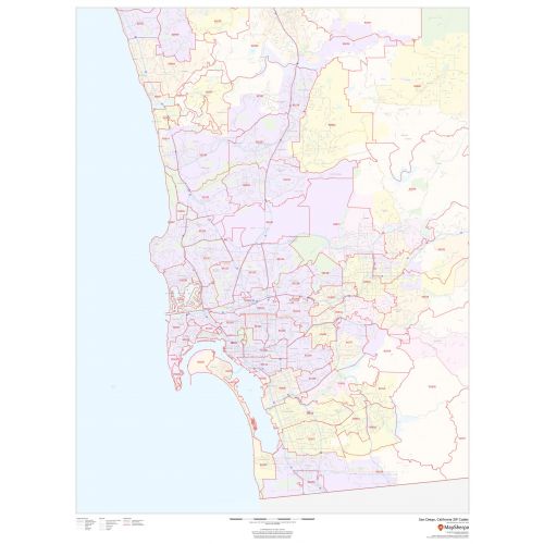 San Diego California Zip Codes Map