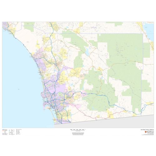 San Diego County California Map