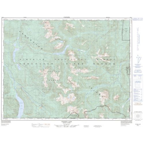 Schoen Lake - 92 L/1 - British Columbia Map