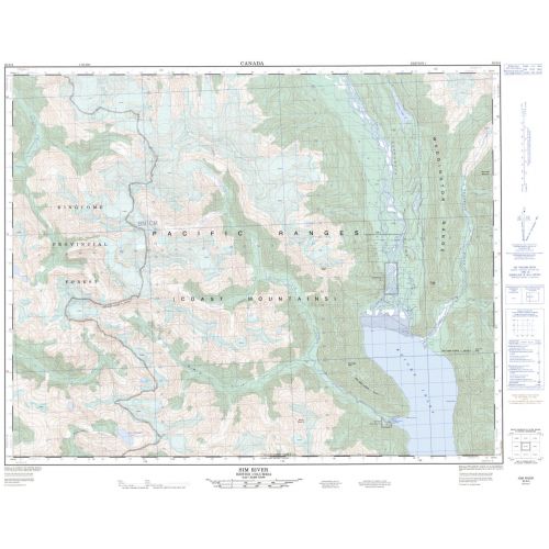 Sim River - 92 N/4 - British Columbia Map
