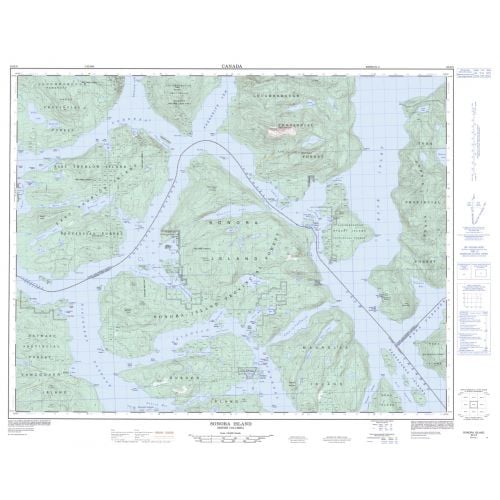 Sonora Island - 92 K/6 - British Columbia Map
