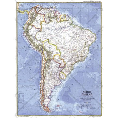 South America Published 1972 Map