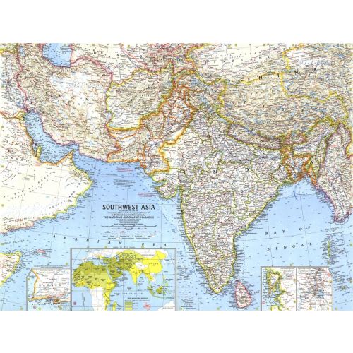 Southwest Asia Published 1963 Map
