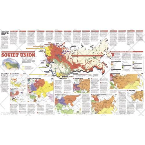 Soviet Union Theme Published 1990 Map