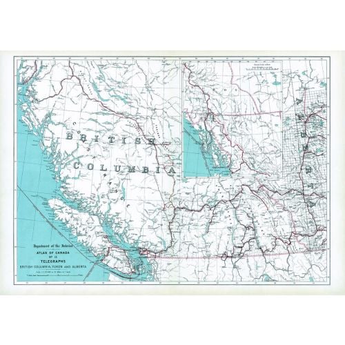 Telegraphs British Columbia Yukon And Alberta 1906 Map