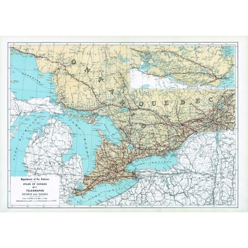 Telegraphs Ontario And Quebec 1906 Map