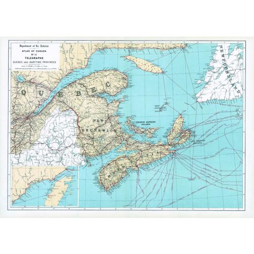 Telegraphs Quebec And Maritime Provinces 1906 Map