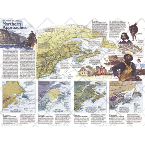 The Making Of America Northern Approaches Theme Published 1985 Map