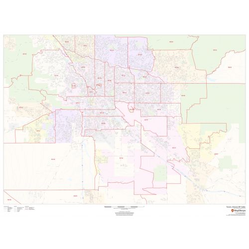 Tucson, Arizona ZIP Codes Map