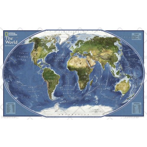 World Explorer Satellite Published 2011 Map