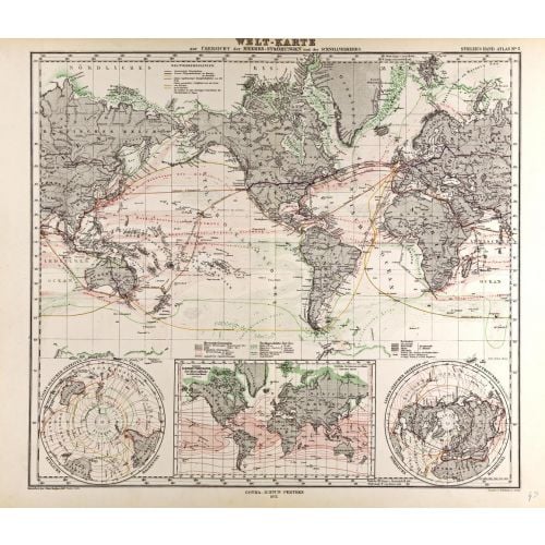 World Map Gotha Justus Perthes 1872 Atlas