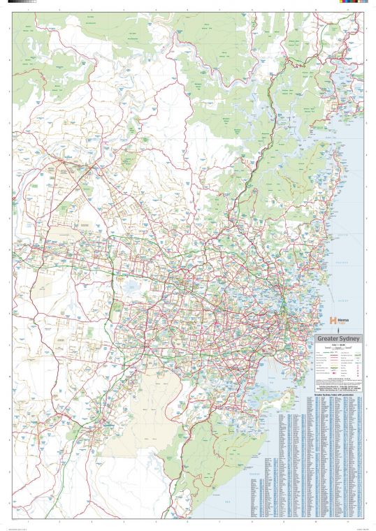 Sydney Region Wall Map