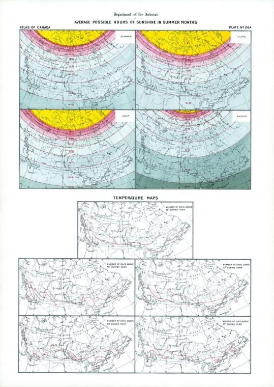 Sunshine And Temperature 1906 Map