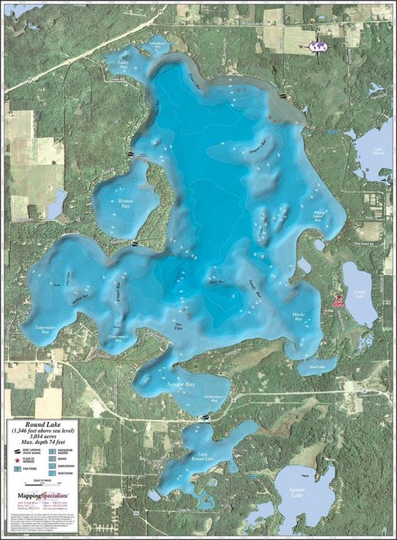 Map of Round Lake