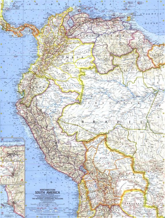 Northwestern South America Published 1964 Map