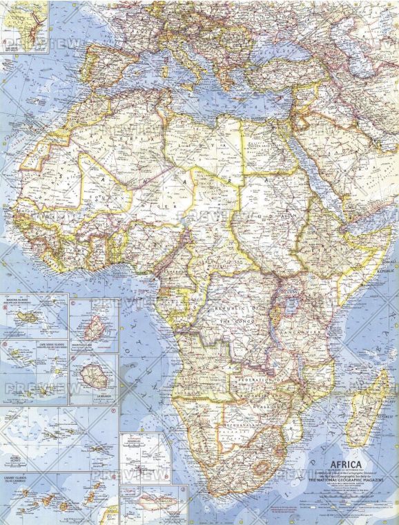 Africa Published 1960 Map
