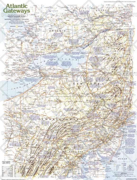 Making Of America Atlantic Gateways Published 1983 Map