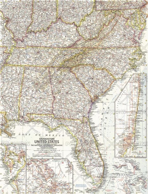 Southeastern United States Published 1958 Map