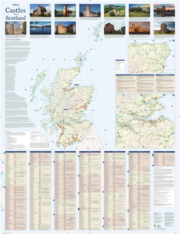 Collins Castles Map of Scotland Map