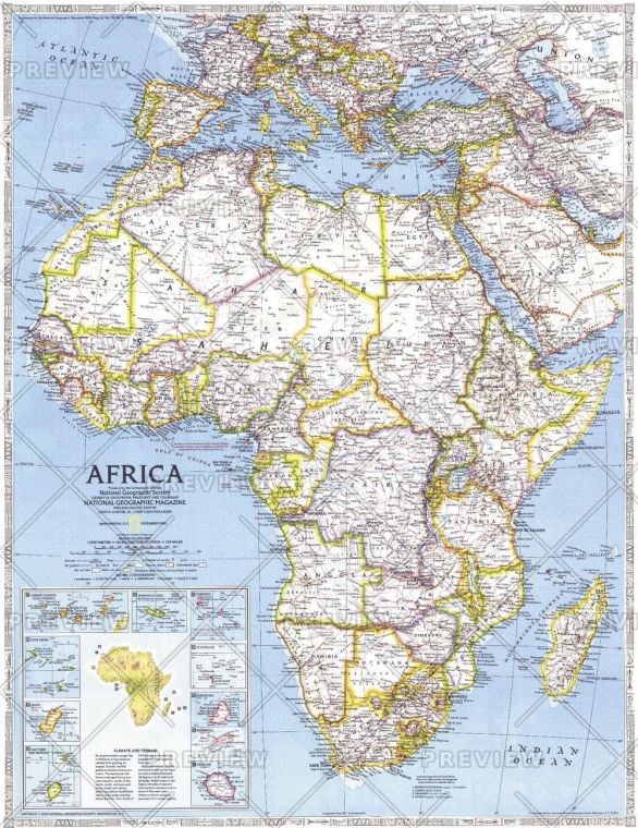 Africa Published 1990 Map
