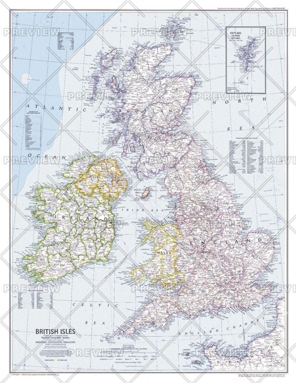 British Isles Published 1979 Map