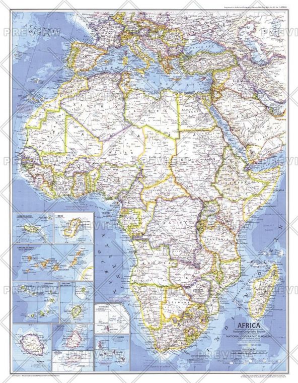 Africa Published 1980 Map