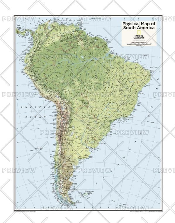 South America Physical Atlas Of The World 10Th Edition Map