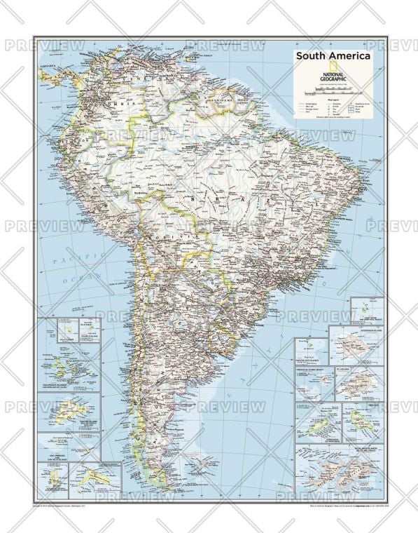 South America Political Atlas Of The World 10Th Edition Map