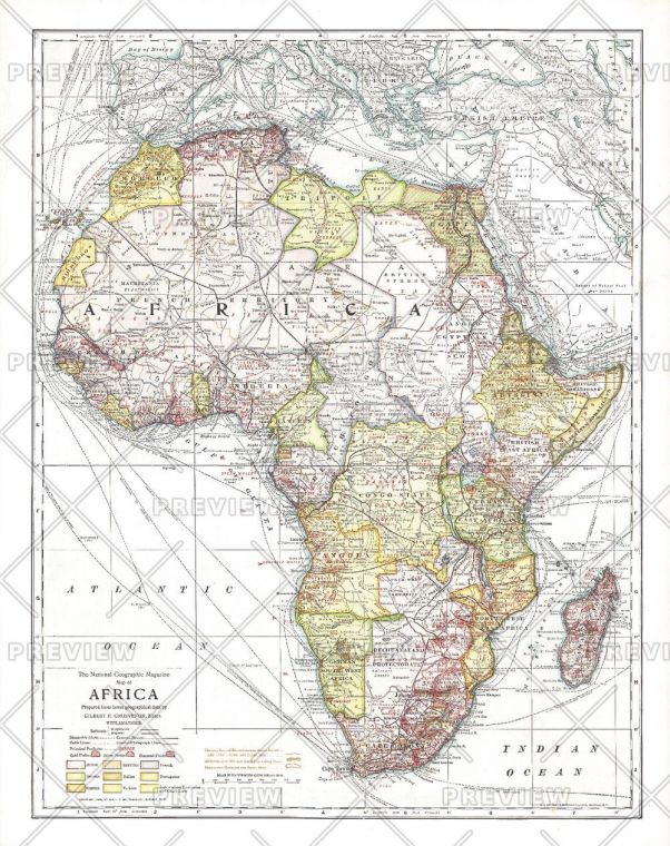 Africa Published 1909 Map