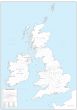 British Isles Counties and Regions Colouring Map - Large Map