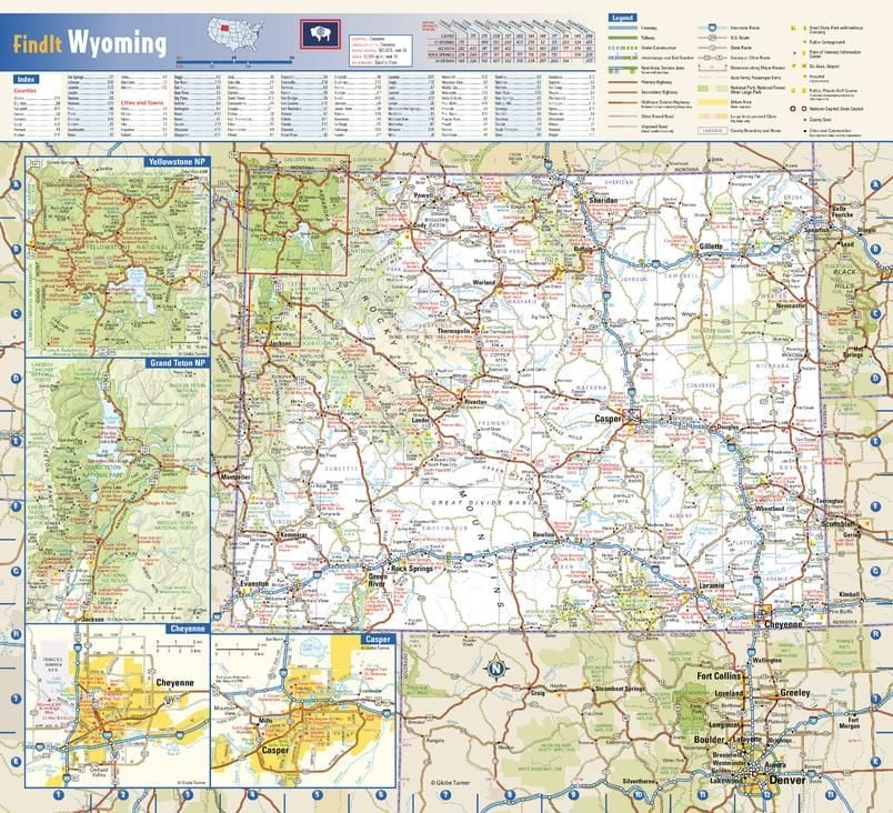 Wyoming State Wall Map